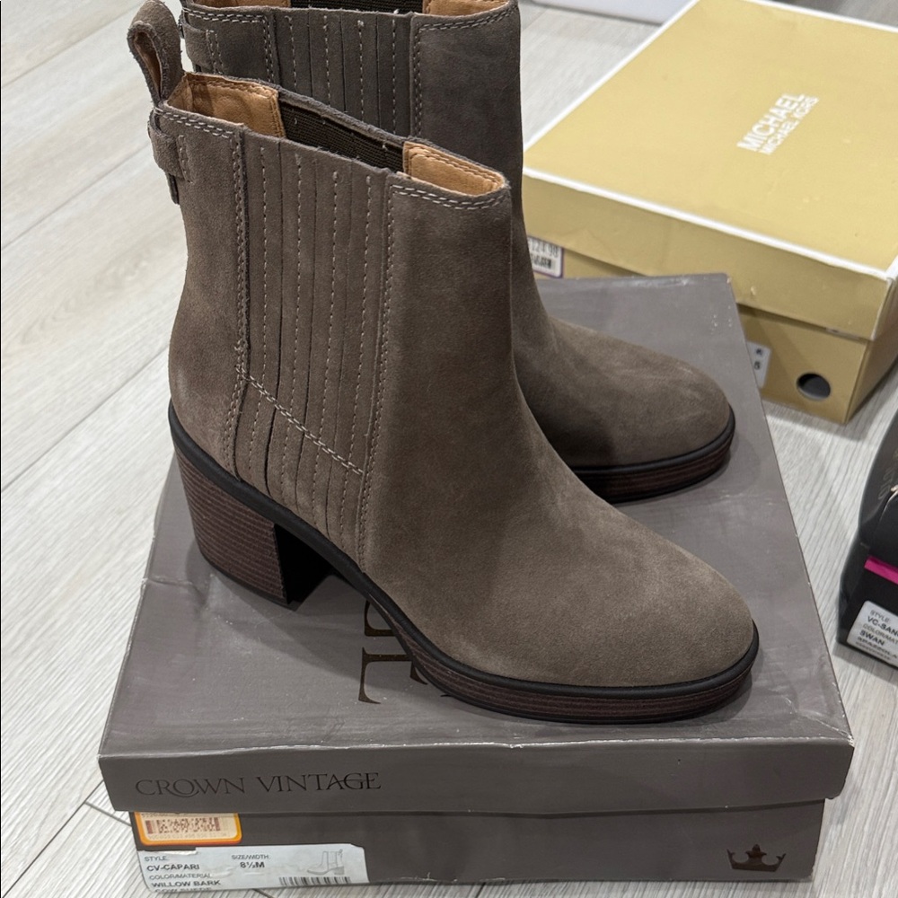 Crown Vintage Taupe Ankle Booties